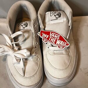 New Vans Half Cab White Canvas Sneakers